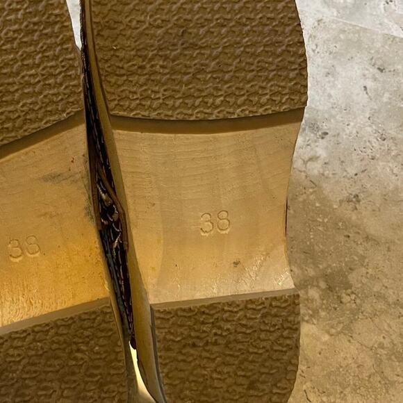 Simson Brown Leather Wood Sole Women's Clogs Slip On Size 38 EU / 7 US - Picture 9 of 10